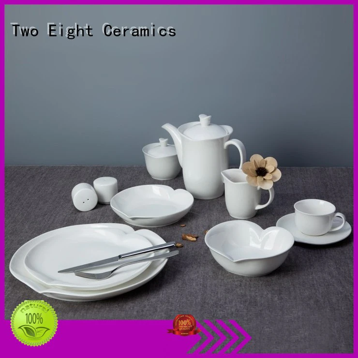 Two Eight smooth restaurant porcelain dinnerware directly sale for restaurant