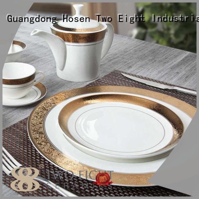 fine white porcelain dinnerware gold modern rim two eight ceramics manufacture
