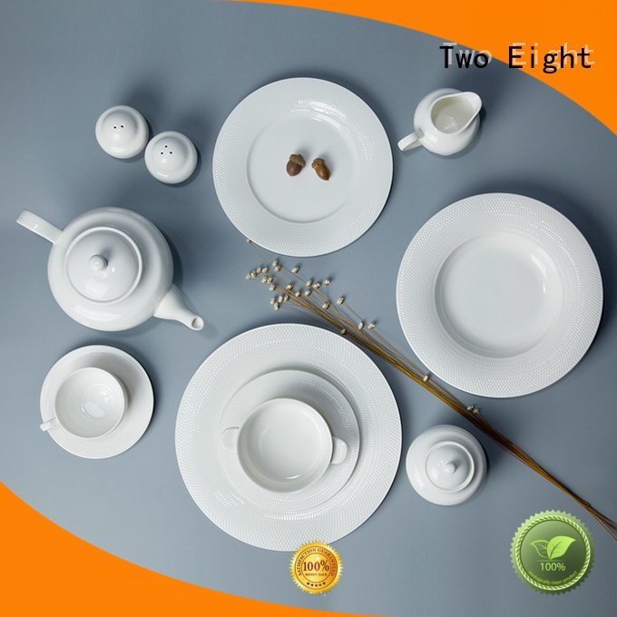 white porcelain tableware surface white dinner sets Two Eight Brand