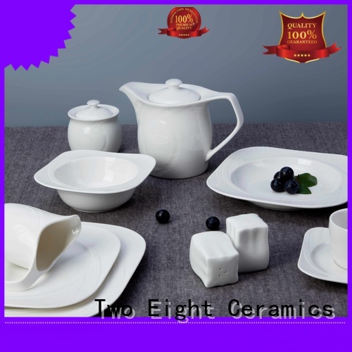 Two Eight french style white dinnerware customized for kitchen