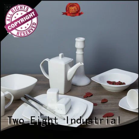 Two Eight Brand royal bing white porcelain tableware embossed wang