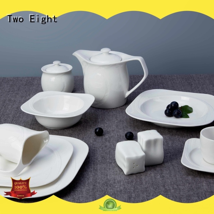 Italian style white porcelain dish set from China for dinning room Two Eight
