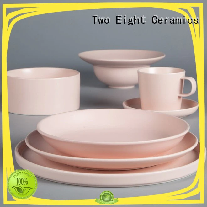 Two Eight smooth grey porcelain dinnerware German style for hotel