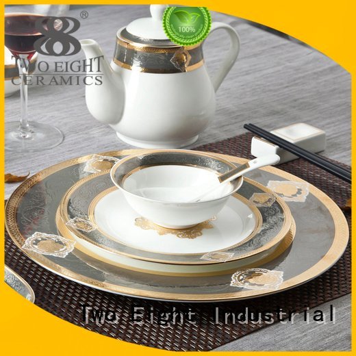 Hot fine white porcelain dinnerware plate mixed dark Two Eight Brand