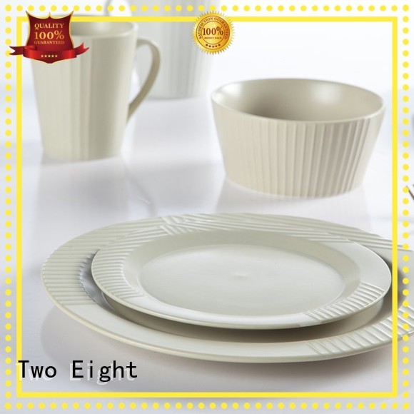 Two Eight Brand guagn line 16 piece porcelain dinner set embossed
