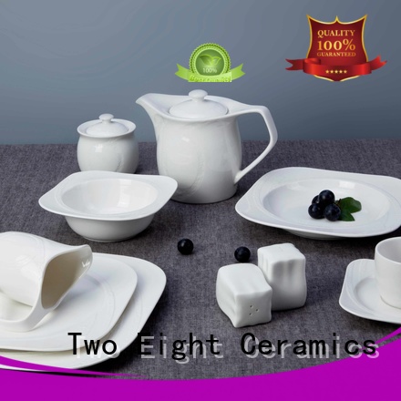 Two Eight smooth white porcelain dinner set from China for dinner