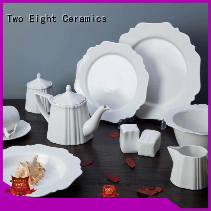 Italian style white dinnerware sets for 8 french style for home Two Eight