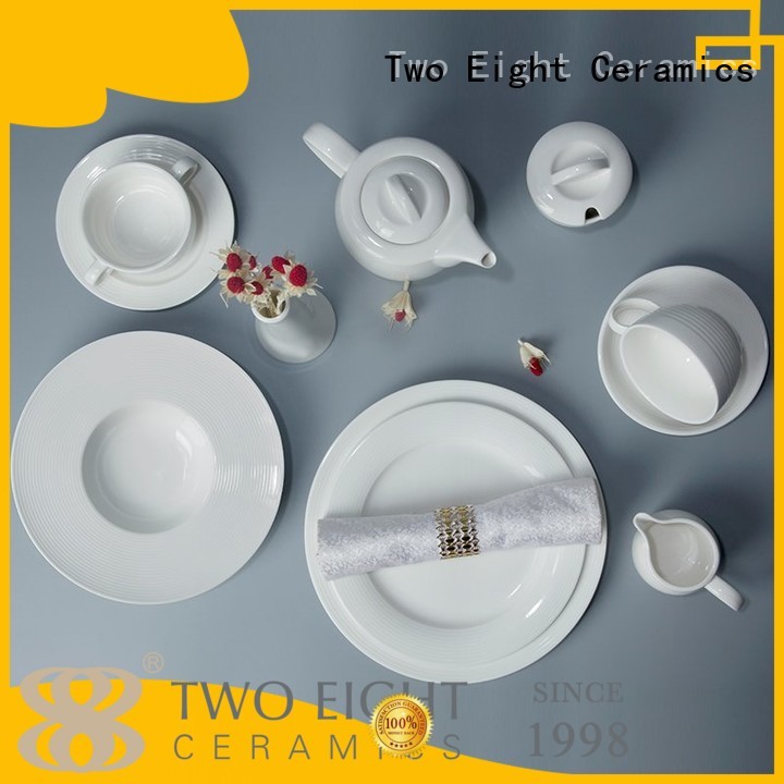 white porcelain tableware embossed home Two Eight Brand company