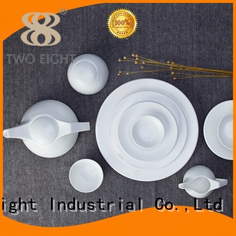 white porcelain tableware fashion restaurant Two Eight Brand