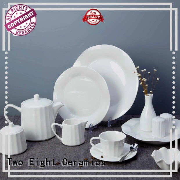 Two Eight rim cheap white dinnerware customized for dinning room