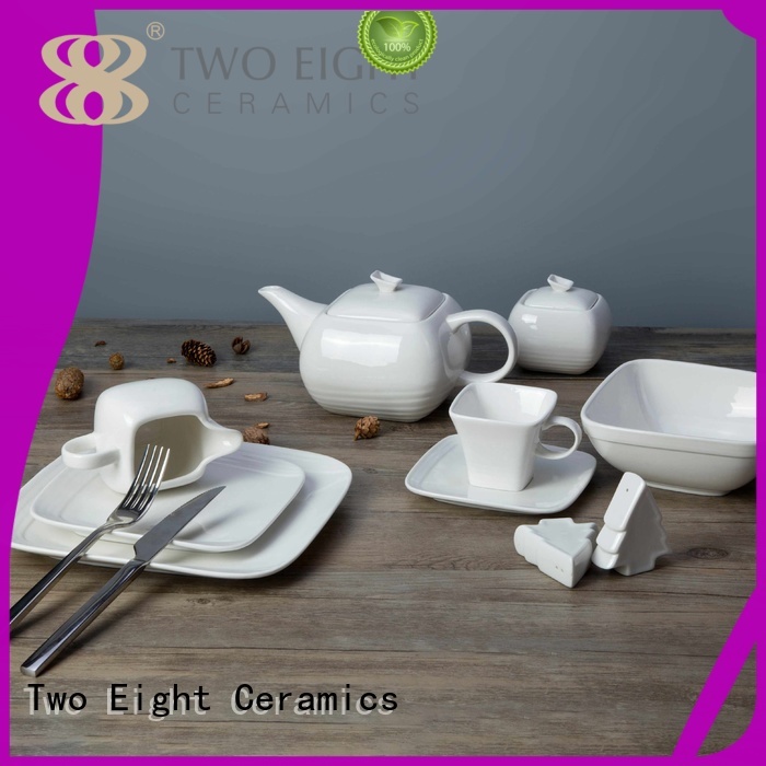 Wholesale smooth white porcelain tableware quan Two Eight Brand