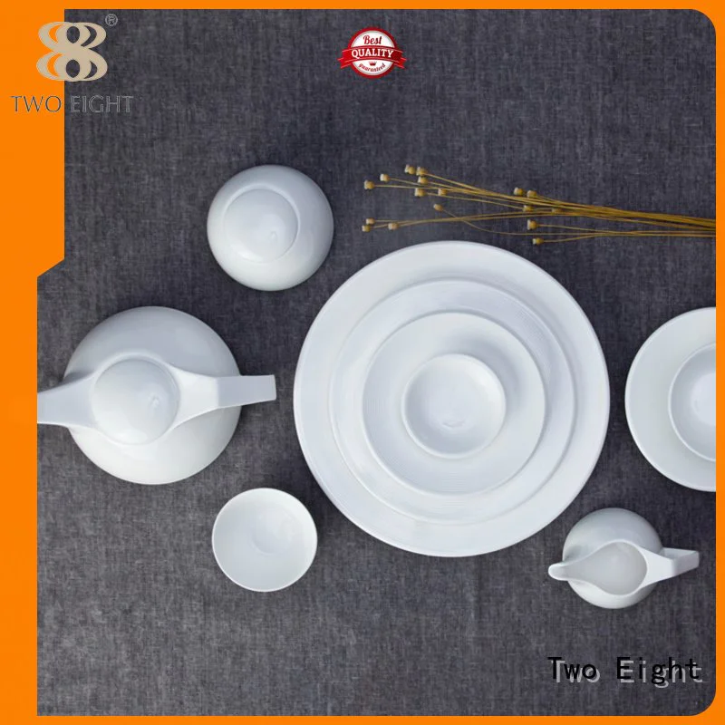 Two Eight porcelain restaurant white dinner sets glaze french