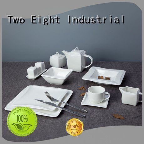 white porcelain tableware hotel open white dinner sets Two Eight Warranty