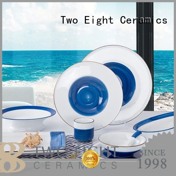 Two Eight Brand french 16 piece porcelain dinner set rim supplier