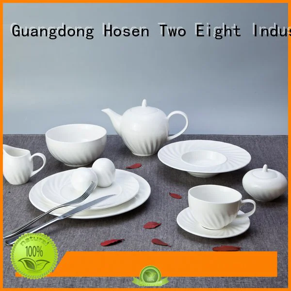 white porcelain tableware vietnamese fashion OEM white dinner sets Two Eight