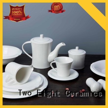 Two Eight stock white porcelain dinner set directly sale for bistro