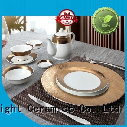 Two Eight embossed fine porcelain dinnerware sets factory price for bistro