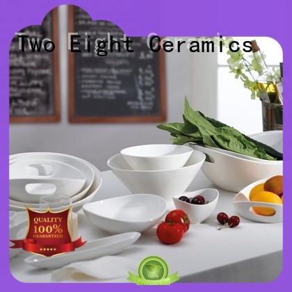 Two Eight contemporary Porcelain Dinnerware Accessories components for hotel