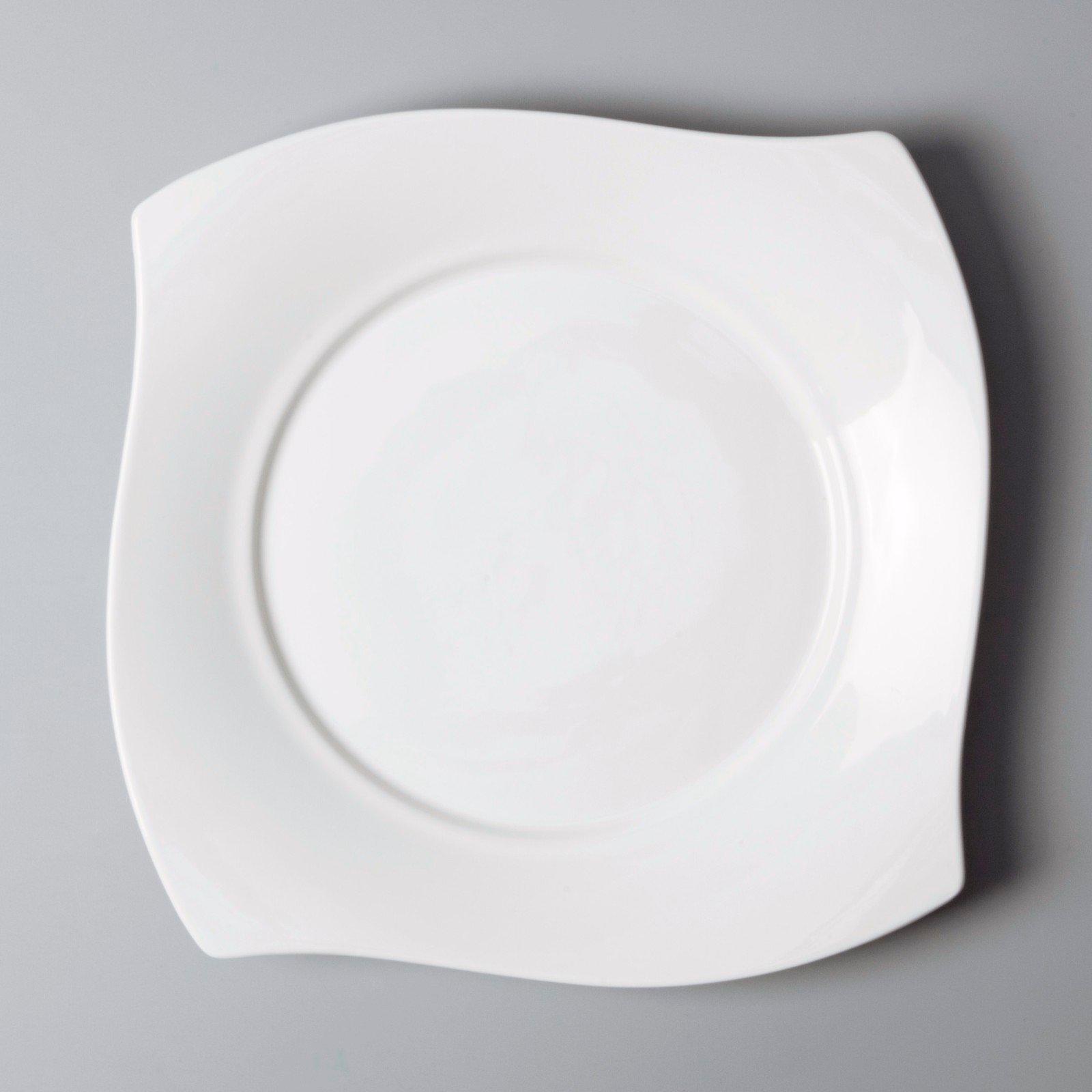 Two Eight simply white dinnerware sets for 12 rim for restaurant-2