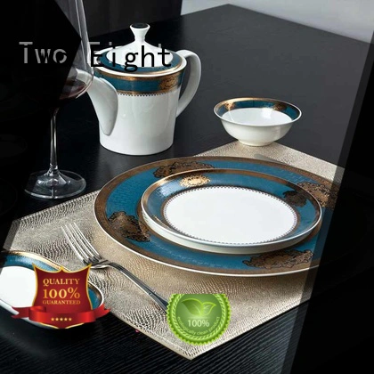 white teahouse embossed gold fine white porcelain dinnerware Two Eight Brand