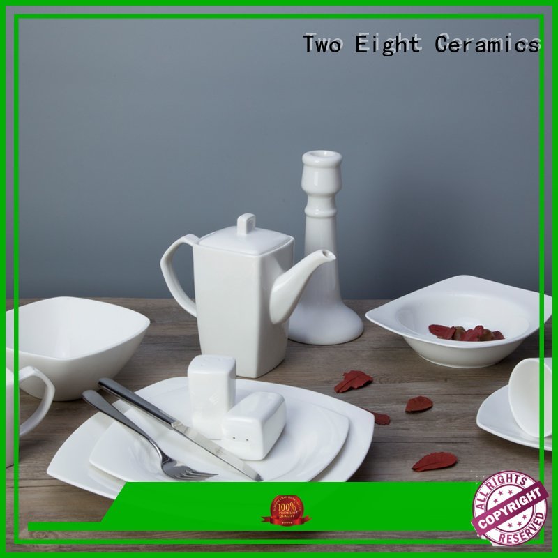 Wholesale round white porcelain tableware Two Eight Brand