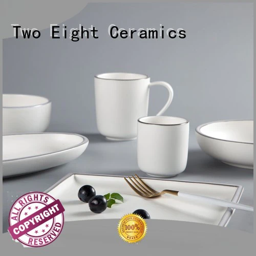 16 piece porcelain dinner set embossed two eight ceramics Two Eight Brand