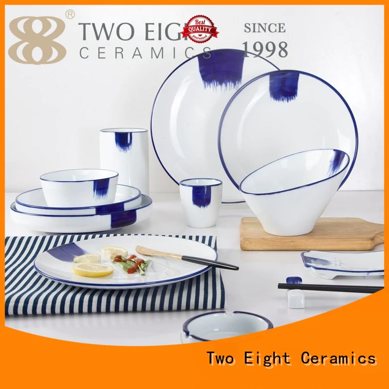 Two Eight mixed restaurant grade plates from China for hotel