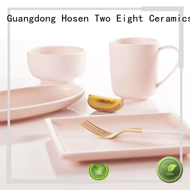 Two Eight ceramic dinnerware sets factory for hotel