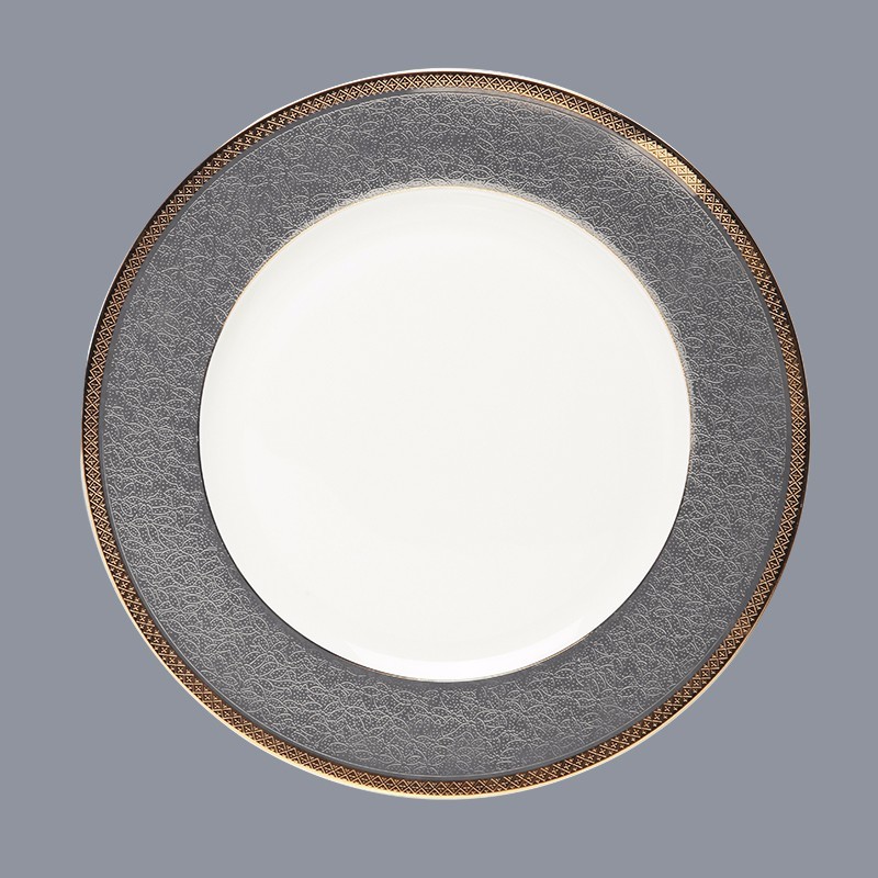 Hot gold fine white porcelain dinnerware decal Two Eight Brand