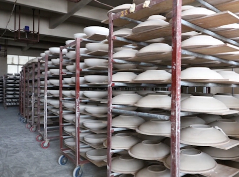 Porcelain tableware manufacturing process - drying