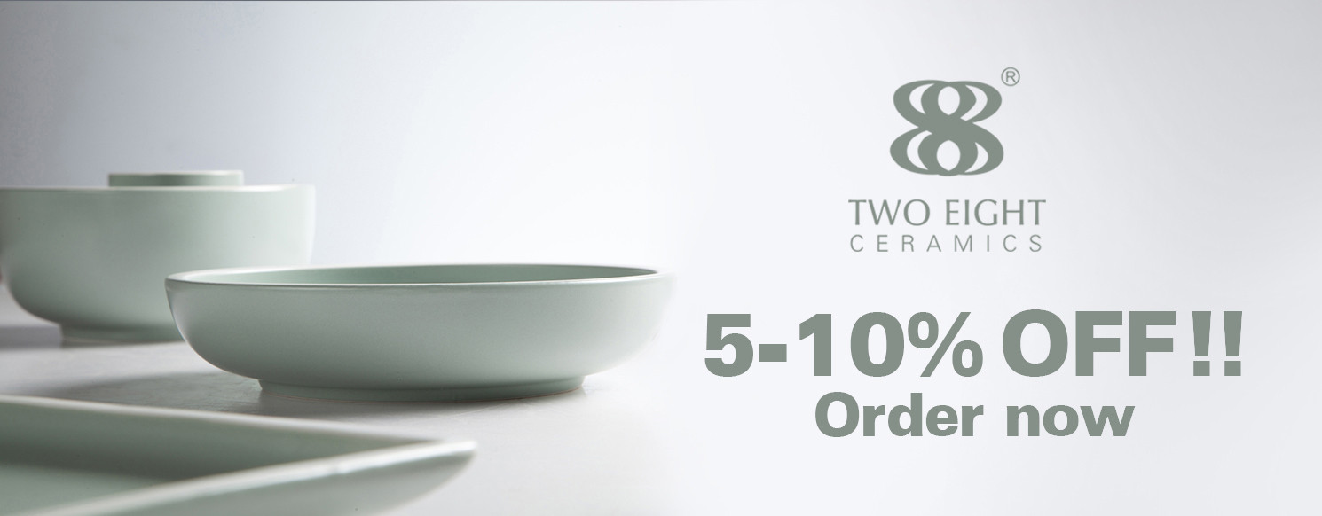 Two Eight colored restaurant porcelain dinnerware customized for hotel-11