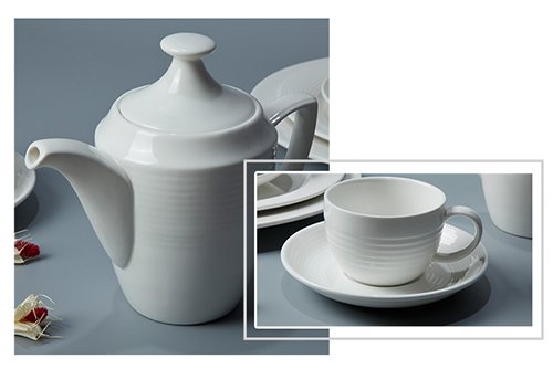 Two Eight round white porcelain dish set directly sale for home-1
