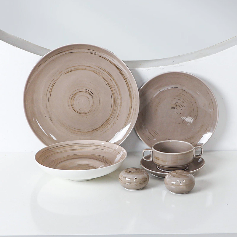 Time Imprint Collection (Brown)- 2021 Color Glazed Dinnerware for Hotel, Restaurant and Cafe