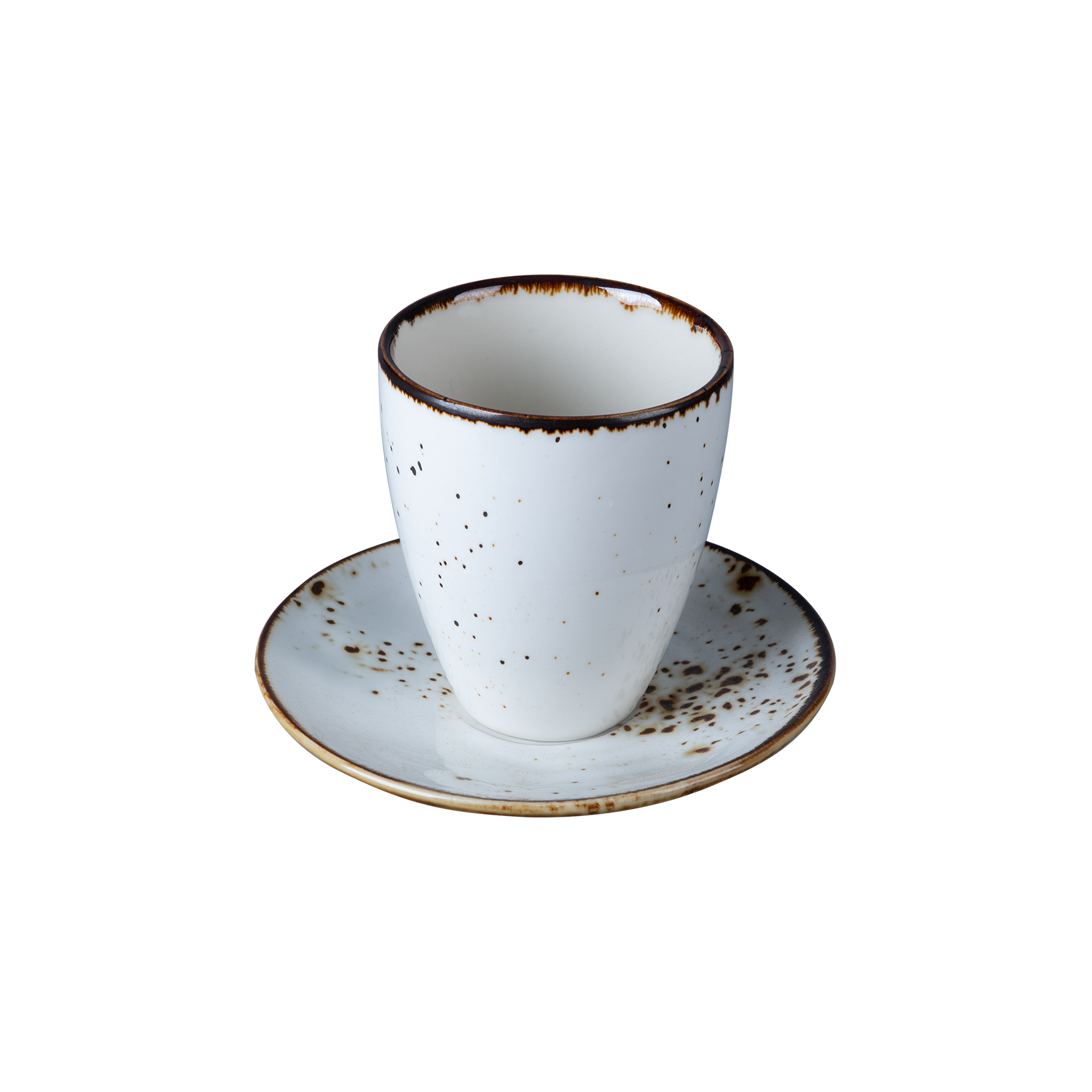 V-shaped cup with saucer (set)