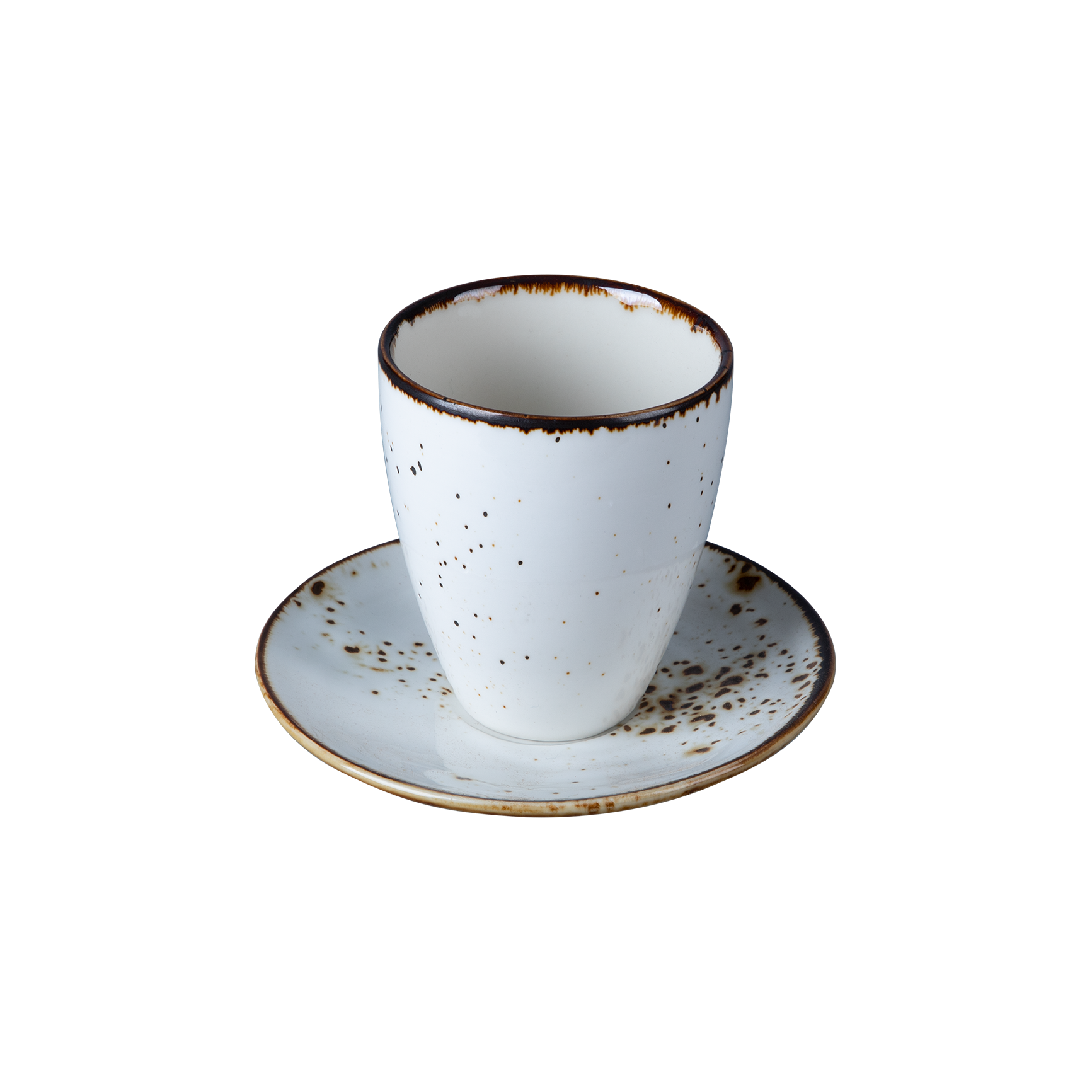 V-shaped cup with saucer (set)