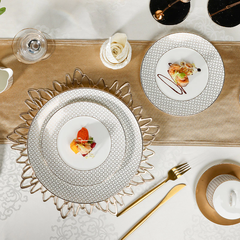 Royal Luxury Golden Dinnerware Collection - 2021 Bone China Dinnerware for Restaurant