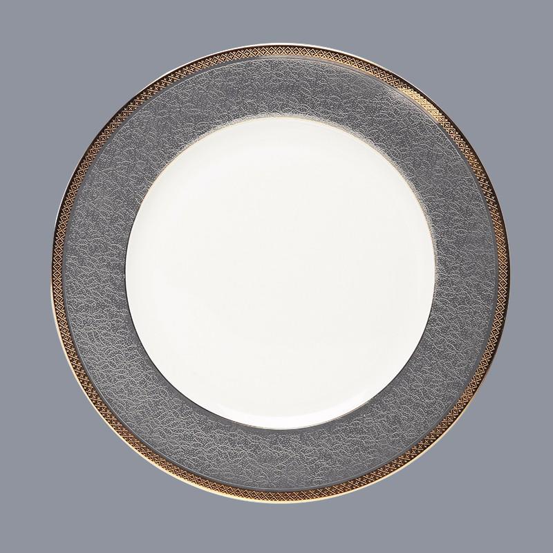 Classic Style Grey Decal Fine Bone china Dinnerware With Golden Rim - TD09-2