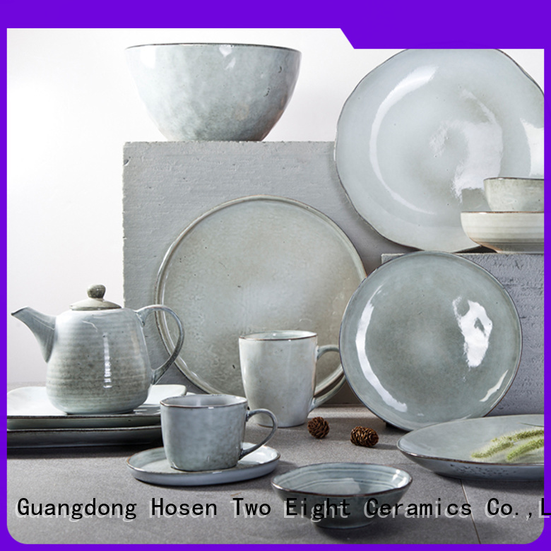 Two Eight smoothly 40 piece porcelain dinnerware set oragne for kitchen