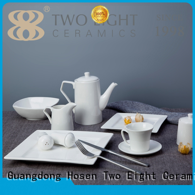 Two Eight french style white porcelain dinnerware customized for kitchen