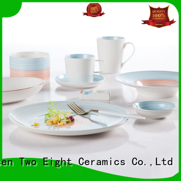 Two Eight durable french porcelain dinnerware sets from China for home